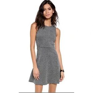 Theory Gray Stretch Tweed Knit Fit & Flare Dress